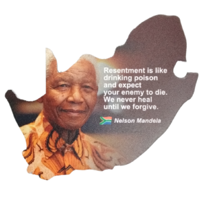 Nelson Mandela "Resentment Is Like Drinking Poison" Fridge Magnet – South Africa Map